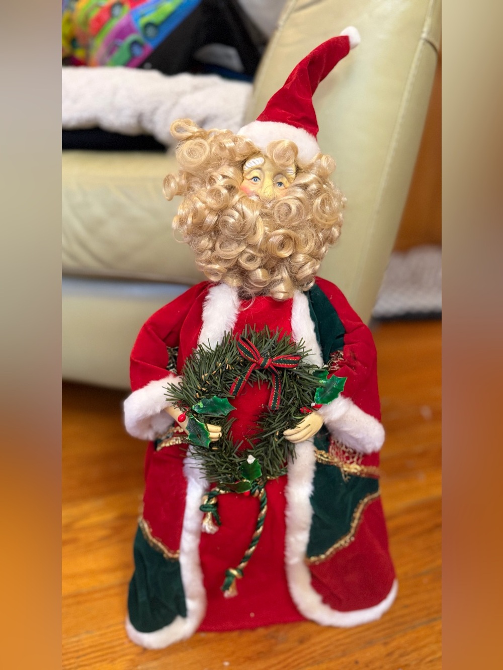 Holiday Santa Doll Decoration or tree topper